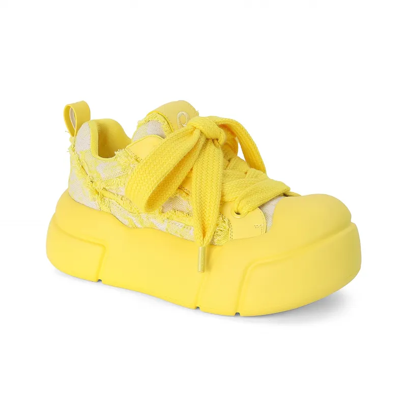 FAICCIA Preppy Style Trendy Shoes Hong Kong Chic Design Puffy Shoes Skateboard Shoes Women's-1