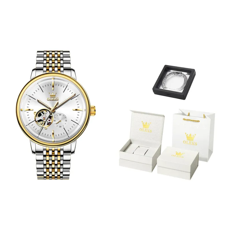 OLEVS Minimalist Series Mechanical Movement Watch Men's Watches White Dial-8