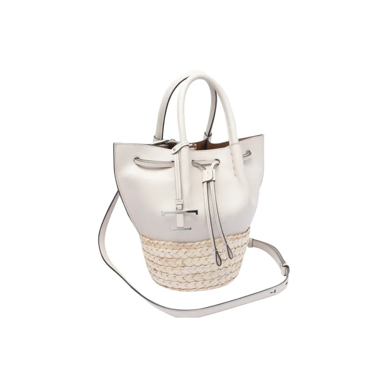 TOD'S Cow Leather Tote Bag Shopping Bag One Shoulder Handbag Women's White-1