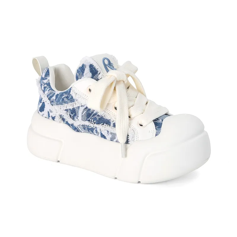 FAICCIA Preppy Style Trendy Shoes Hong Kong Chic Design Puffy Shoes Skateboard Shoes Women's-5