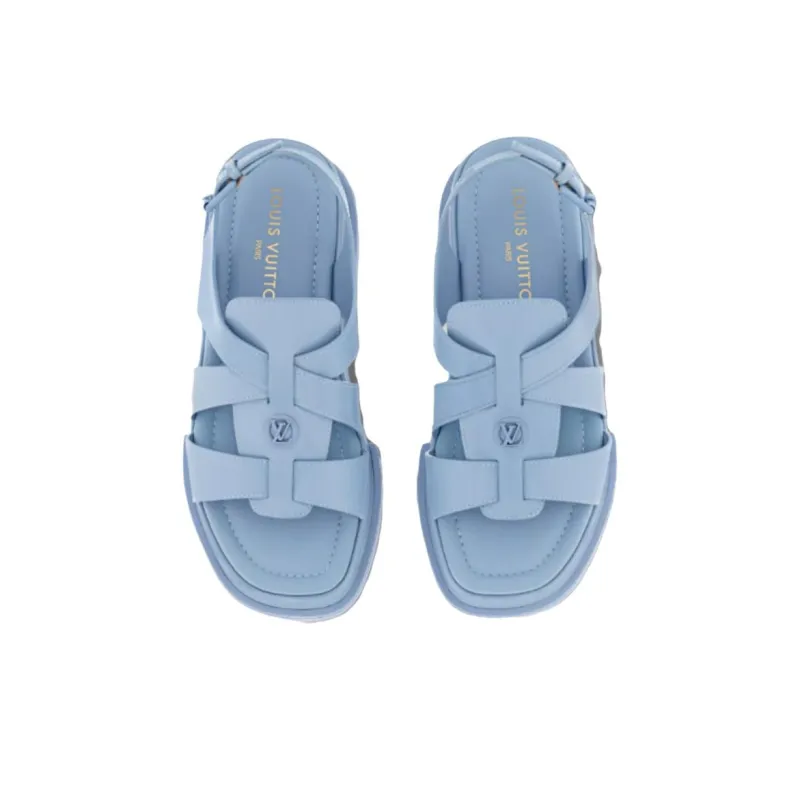 LOUIS VUITTON Strap Sandals 3.5cm Women's Blue-3
