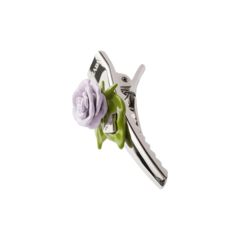 PRADA Enamel Metal Brass Hair Clips Women's Purple-1