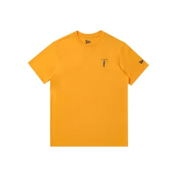New Era Crew Neck Fitted Straight Short Sleeved T Shirt Unisex Yellow