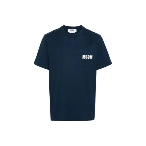 MSGM T Shirts Men Blue