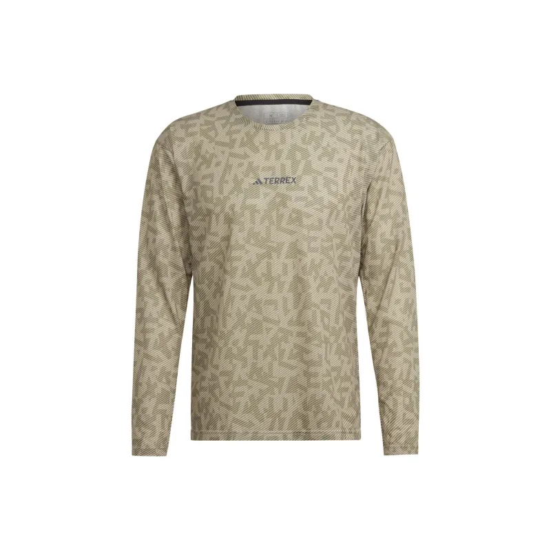 Adidas TRAIL LS GFX T-Shirt Men's Light Brown-0