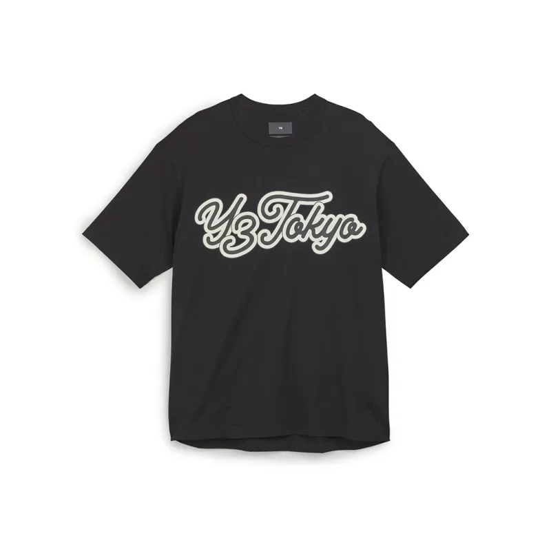 Y-3 Gfx S/S Logo-flocked T-shirt-0