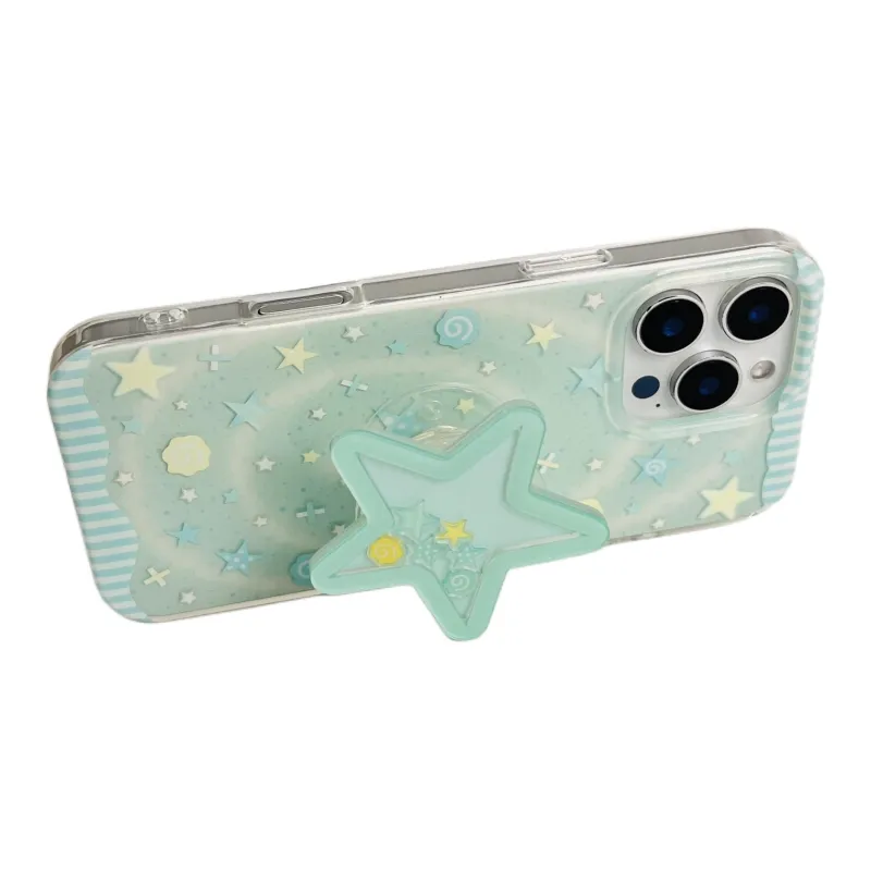 Wei Xin Acrylic Material Tornado Shell Star Phone Cases Compatible With IPhone 16/15 Pro Max/Apple 13/14 Pro/Max-3