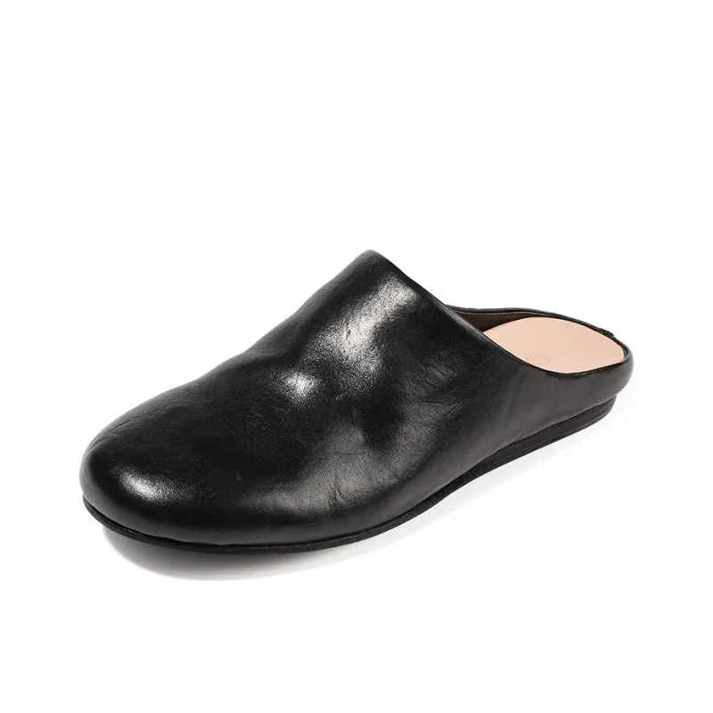 Dreambo Genuine Leather Sole Abrasion Resistant Slip Resistant Wrap toe Slippers Women's-0