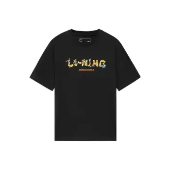 LiNing Drop Shoulder Sleeve T Shirt Men's Black
