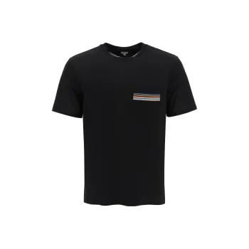 Paul Smith Stripe Detailed Crewneck T Shirt