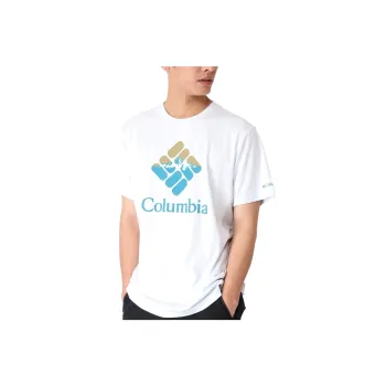Columbia FW22 Crew Neck Fitted Straight Short-Sleeved T-Shirt Men's White
