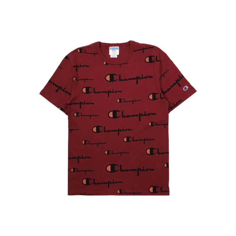 Champion T Shirt US Version Unisex Cherry Red-0