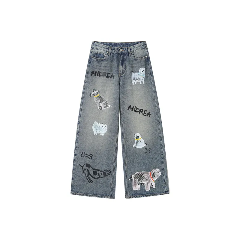 ANDREA MARTIN Jeans Women's Gray Blue-0
