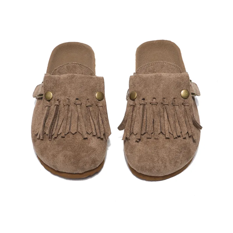 Dawei's House Fringe Abrasion Resistant Wrap toe Slippers Women's-9