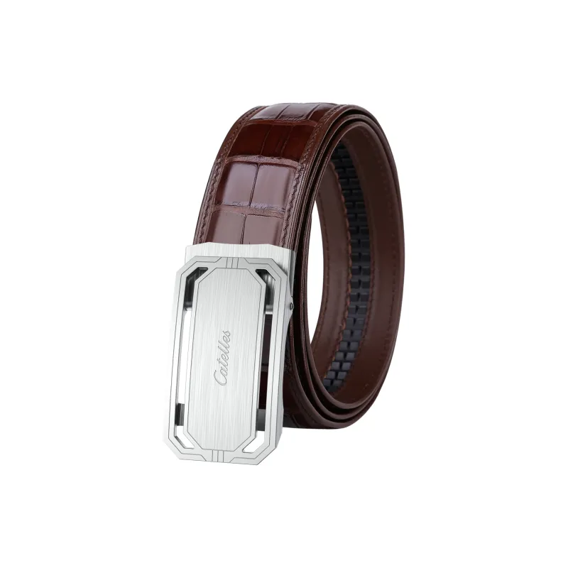 CATELLES Crocodile Leather Belts Men's 3.5cm-5