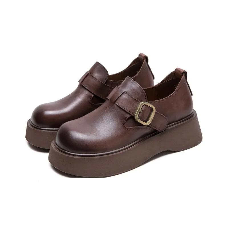 Chibang Loafers Casual Single Shoes 6cm Women's-8