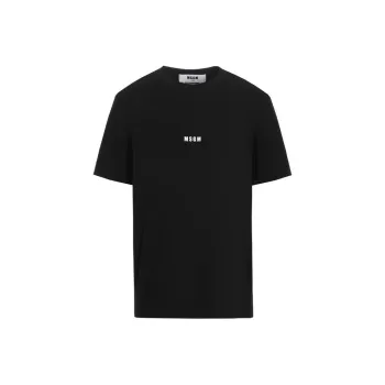 MSGM Logo Printed Crewneck T Shirt