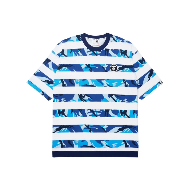 Aape Logo appliqué Striped T shirt-2