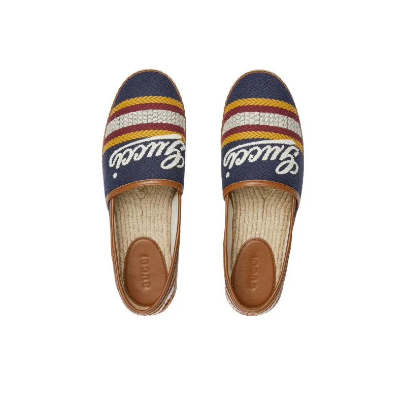 GUCCI Alonso Espadrilles 'Script Blue Multi Color'-3