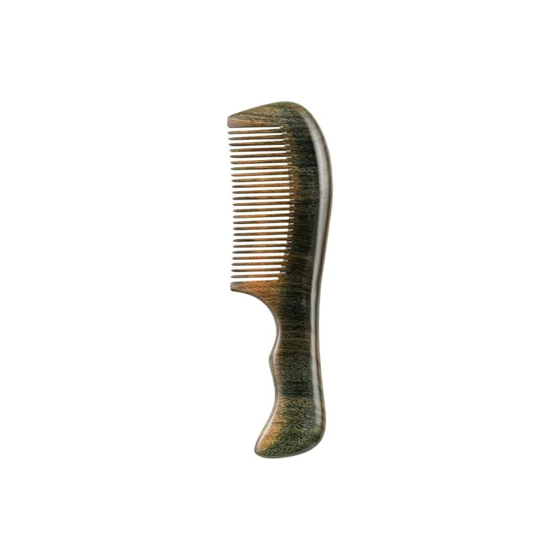 XIBI Anti Static Green Sandalwood Handle Comb For Men And Women's Long Handle Home Use Craft Comb Massage-16