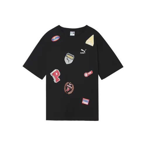 PUMA Drop Shoulder Sleeve T Shirt Unisex Black