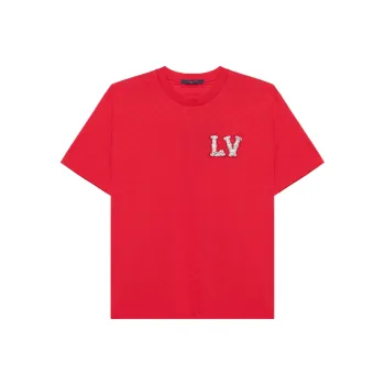 LOUIS VUITTON Cotton Pique T Shirt With Embroidered Lv Patch