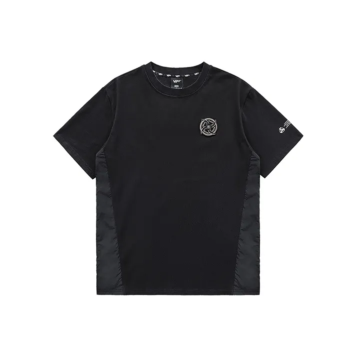 VIP Dart Embroidery Badge Short Sleeved T Shirts Unisex Black-0
