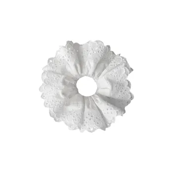 Left Europe Rubber Band French Chic Vintage Lace Trim Hair Tie Women's