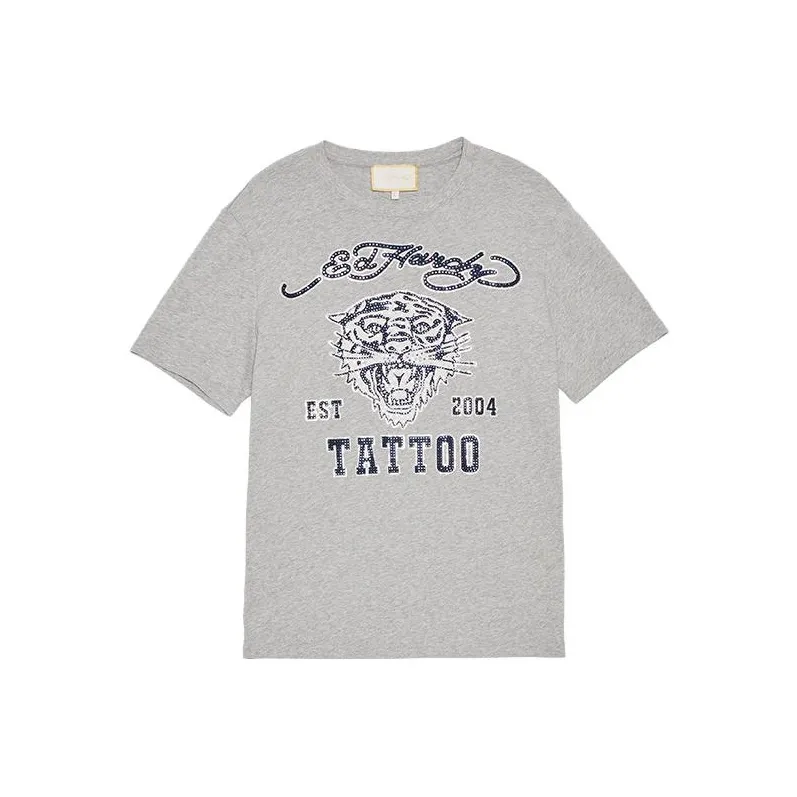 Ed Hardy T Shirts Men Plain Pure Gray-0