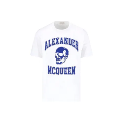 Alexander McQueen Skull Logo Printed Crewneck T Shirt