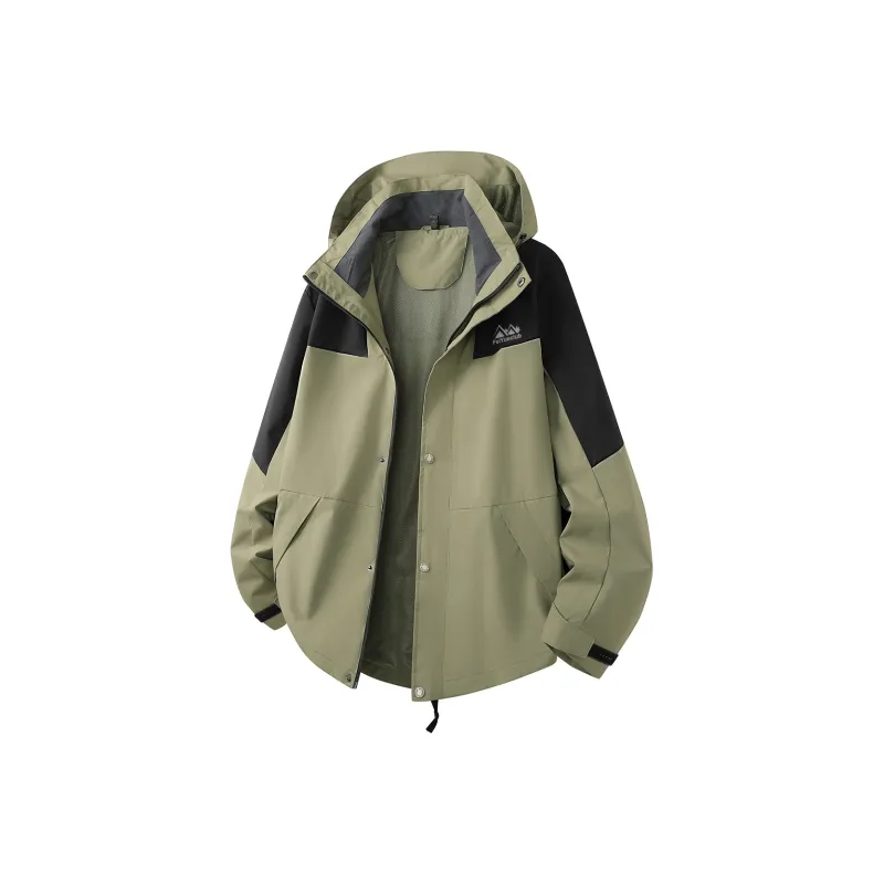 Feiyue Water Resistant Windproof Warm Water Repellent Cold Resistant Rainproof Windbreaker Jacket Unisex Ivory White-4