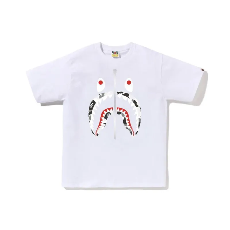 Bape Abc Camo Shark Silver Zip Tee-0