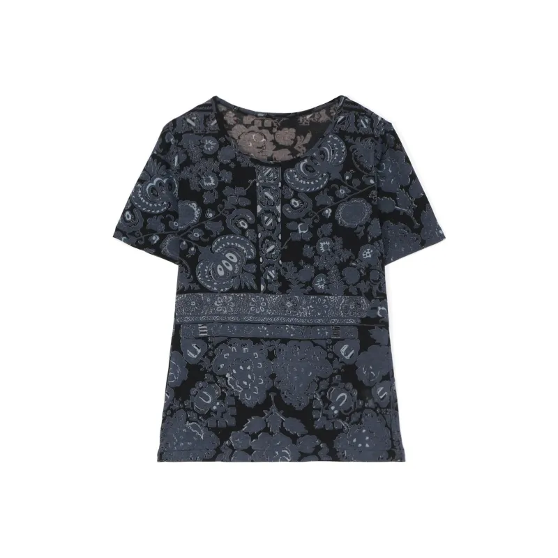 Yohji Yamamoto T Shirts Unisex Black Gray Color-0
