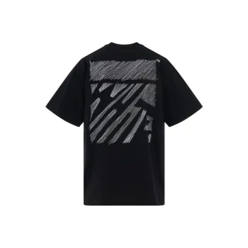 OFF WHITE Scribble Diag Printed Crewneck T Shirt