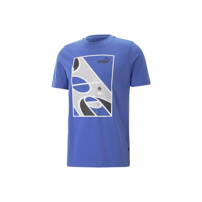 PUMA GRAPHICS COURT TEE T-Shirt Men's Blue-0