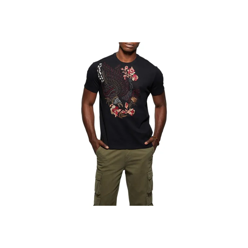 GUESS Eco Skyler Eagle Tee T-Shirt Men's Black-0