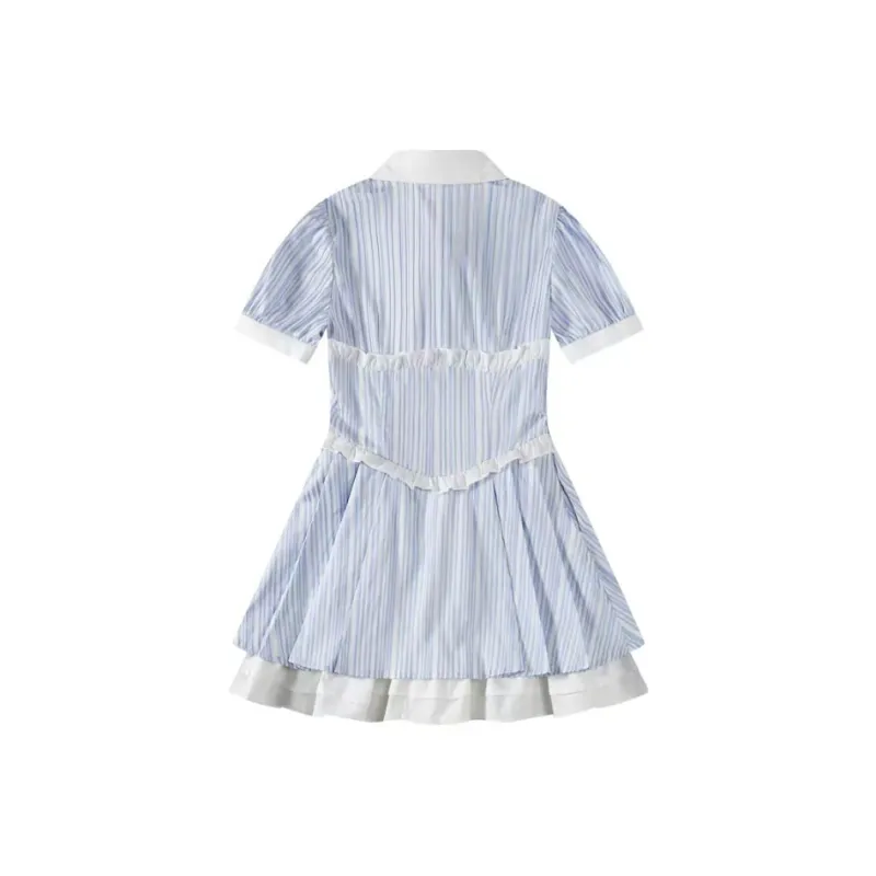 PUREIDOL Short Sleeved Dresses Women's Blue-1