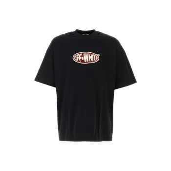 OFF WHITE Crystal Round Logo Over Short Sleeve Tee 