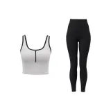 White Tank Top+Shiny Black Pants