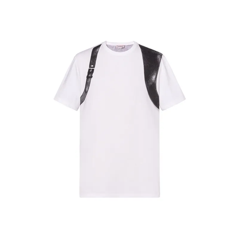 Alexander McQueen Buckle detail Panelled T shirt-0