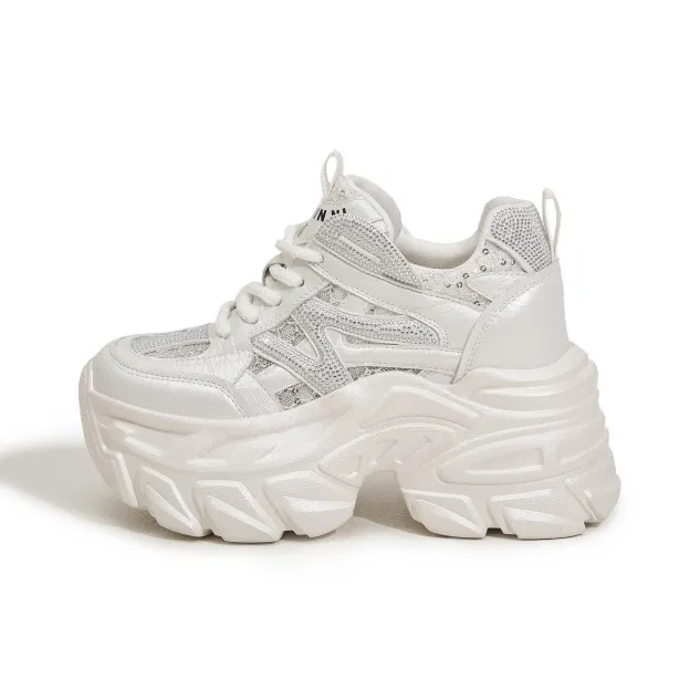 Milan Love Song Breathable Lightweight Height Increasing Low Top Chunky Sneakers Women's-6