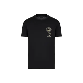 EMPORIO ARMANI Sustainability Values Lyocell blend Jersey T shirt With Dragon Embroidery