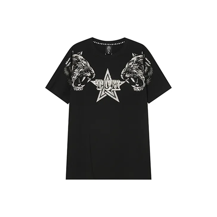 TCH T Shirts Unisex Black With Silver Logo-0