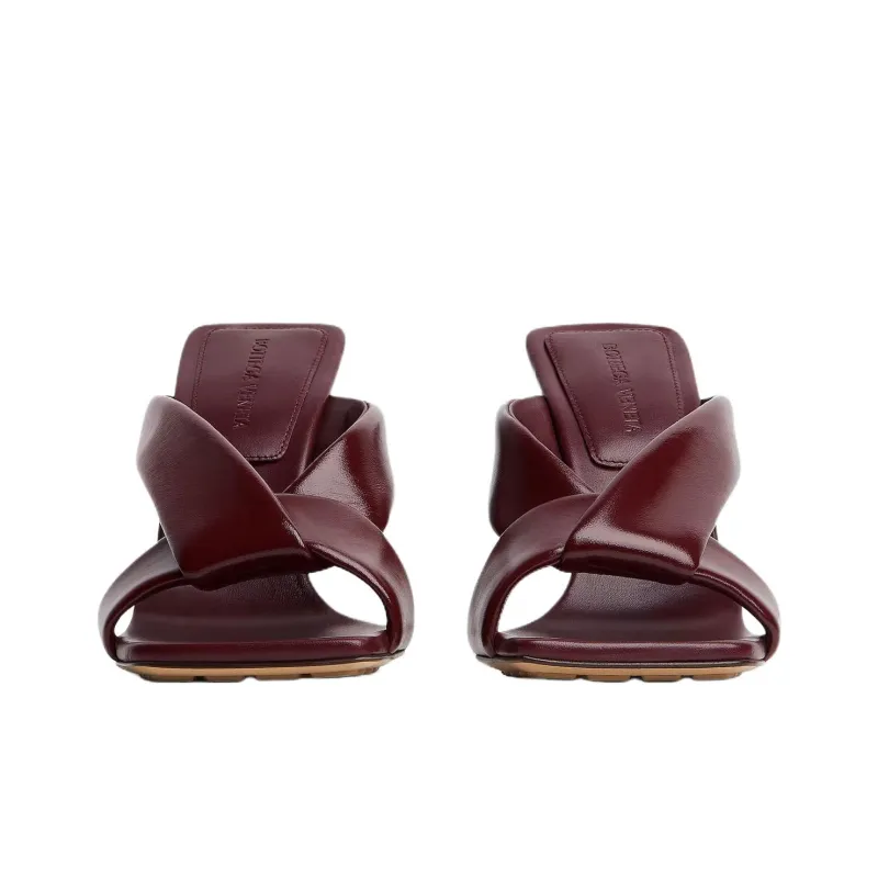 Bottega Veneta Slip Resistant Slide Slippers 9cm Women's Burgundy-1