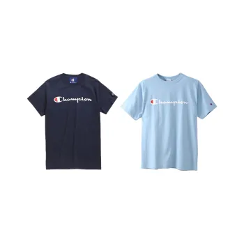 Champion T Shirts Unisex Navy Blue+Sky Blue