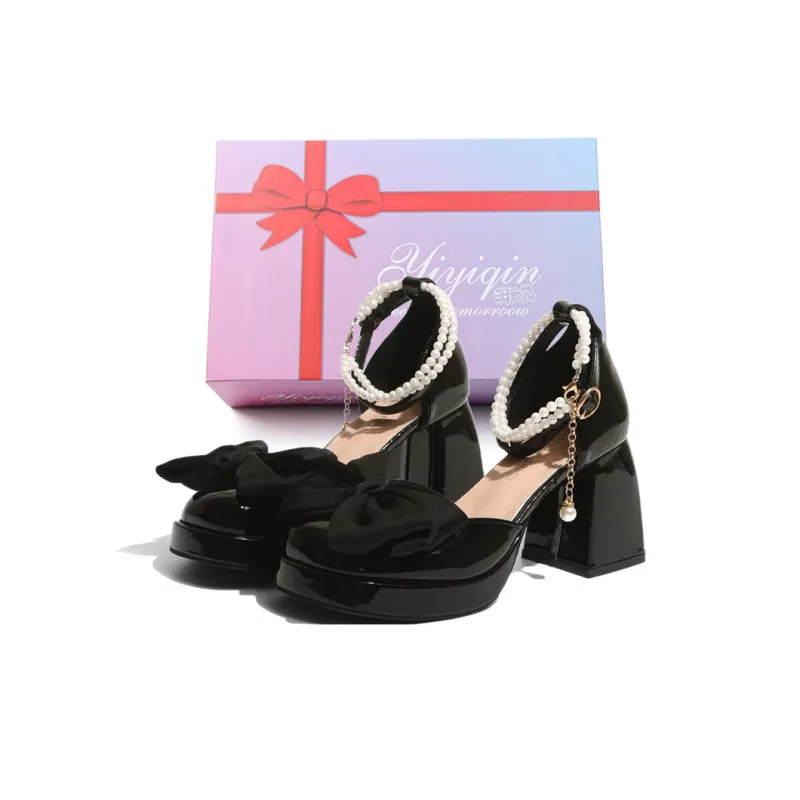 Take The Qin Chunky Heel Mary Jane Shoes 7cm Women's-0