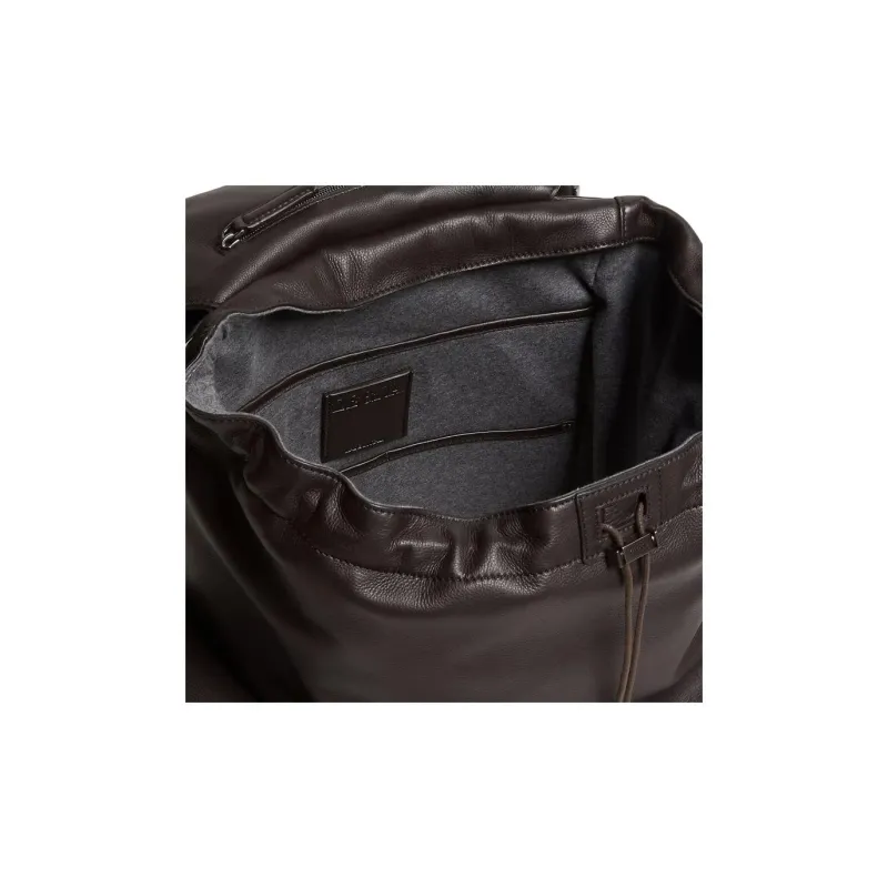 Zegna Calfskin Backpack Men's Dark Brown-3