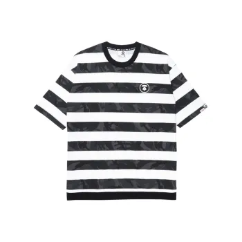 Aape Logo appliqué Striped T shirt