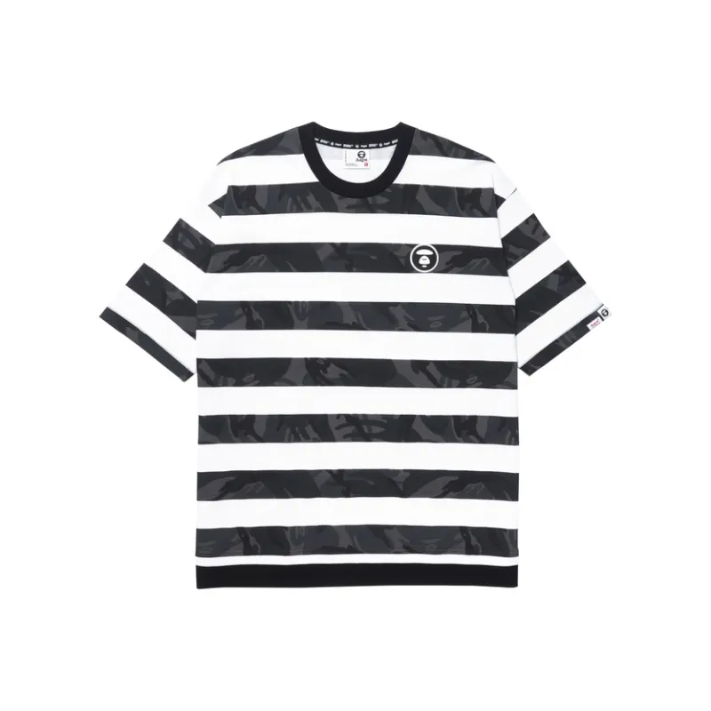 Aape Logo appliqué Striped T shirt-0