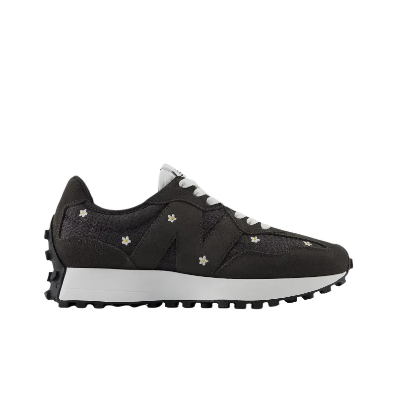 New Balance 327 Black Cement Floral Embroidery Women's-1